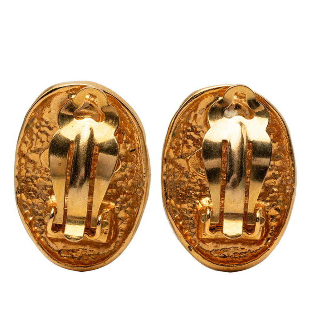 CHANEL Authentic Vintage Green Logo Earrings - Picture 2 of 3